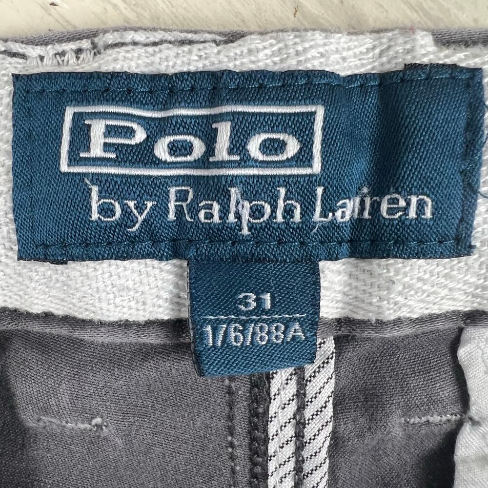 Polo by Ralph Lauren shorts men’s 31 inseam 9” Heather Gray worn look flat front - Picture 5 of 5
